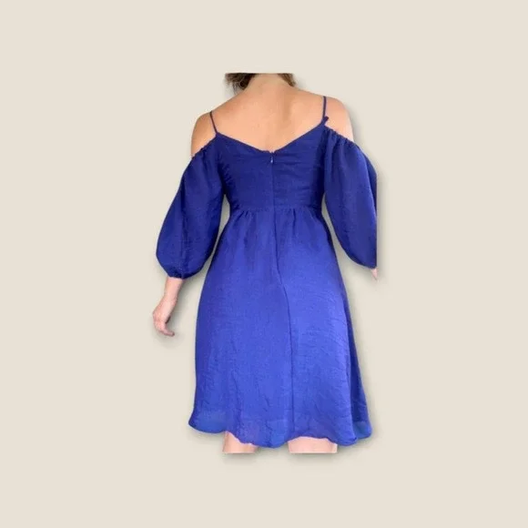 Anthropologie - NWT Women's Moulinette Soeurs Blue Puff Sleeve Dress Sz XS-M. - Picture 3 of 5